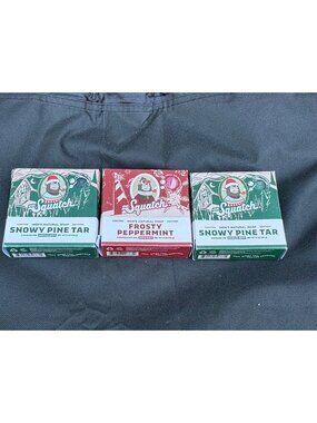 Dr. Squatch Limited Edition Men's Soap Lot of 3 Snowy Pine Tar Frosty Peppermint